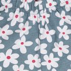 Girls' Muted Slate Blue Floral Printed Regular Fit Pyjama, Dark Grey, small image number null