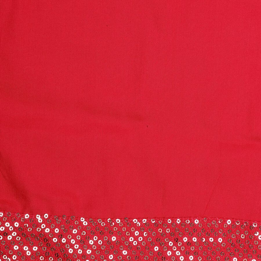 Girls' Bright Cherry Red Embroidered Kurta and Pant Fusion Set, Fuchsia, large