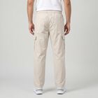 Men's Silver Slim Fit Cargo Trousers, सिल्वर, small