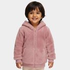 Girls' Soft Dusty Pink Hooded Casual Jacket, Pink, small image number null