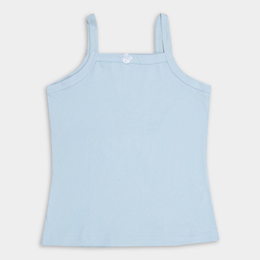 Girls' 100% Cotton Vest, हल्का नीला, large image number null