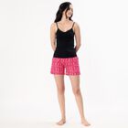 Women's Bright Pink Printed Drawstring Shorts, Fuchsia, small