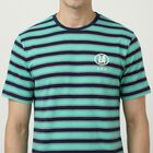 Men's Blue Round Neck Casual T-Shirt, Aqua, small