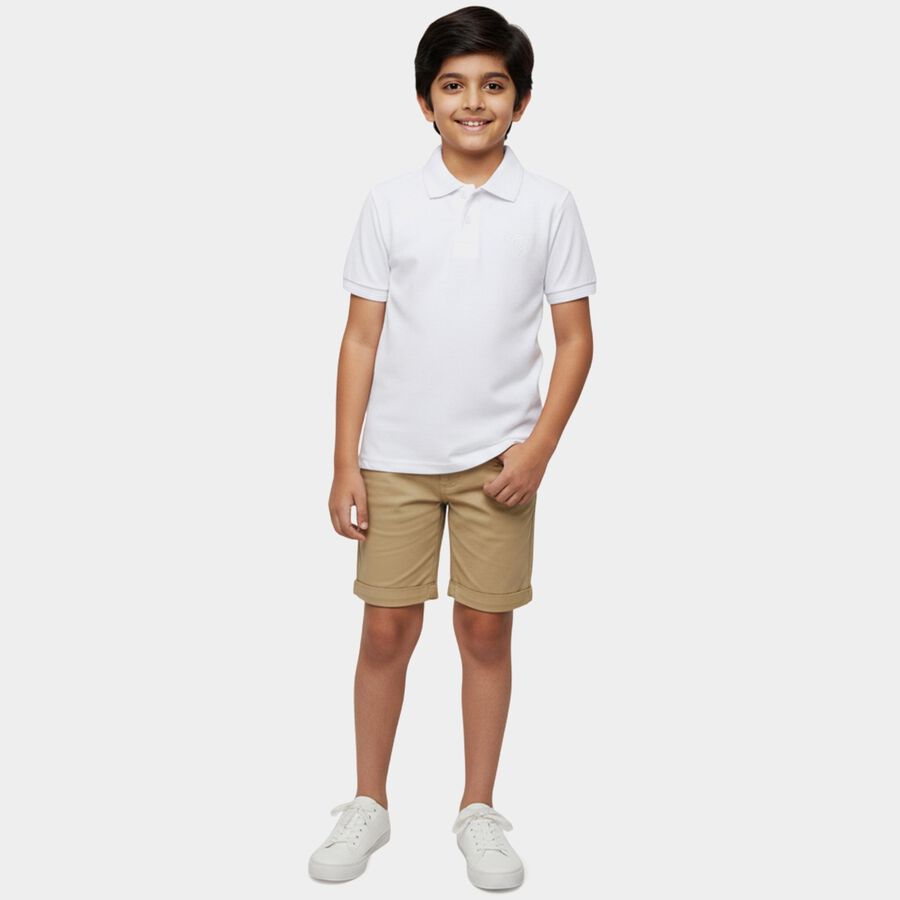 Boys' Half Sleeves T-Shirt, सफ़ेद, large