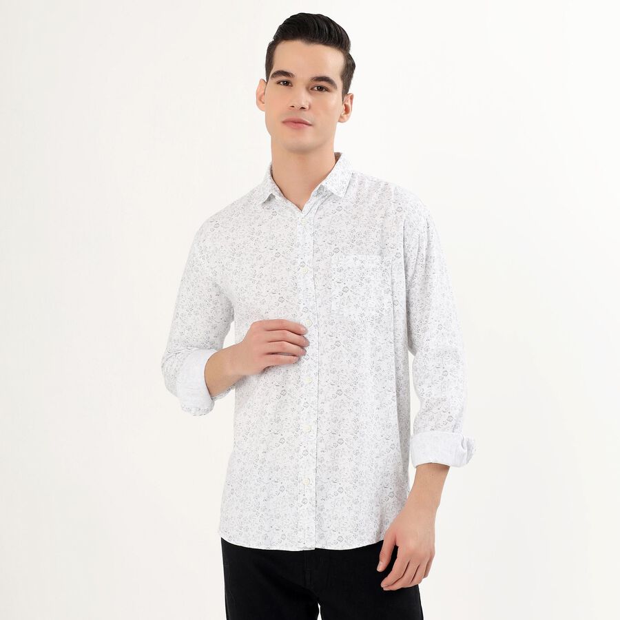 Men's 100% Cotton Casual Shirt, White, large image number null