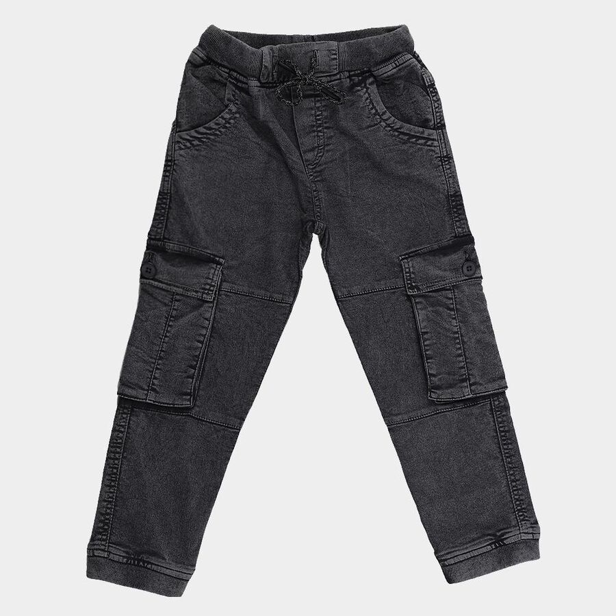 Boys' Dark Grey Regular Fit Cargo Jogger Trousers, Dark Grey, large