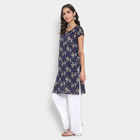Printed Straight Kurta, Teal Blue, small image number null