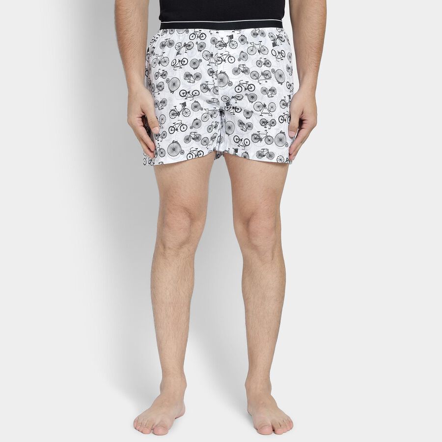 Men's 100% Cotton Boxers , सफ़ेद, large
