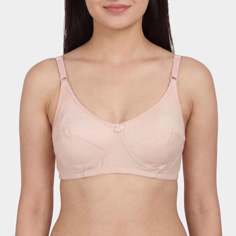 Women's Khaki Cotton V-Neck Classic Bra, Khaki, large