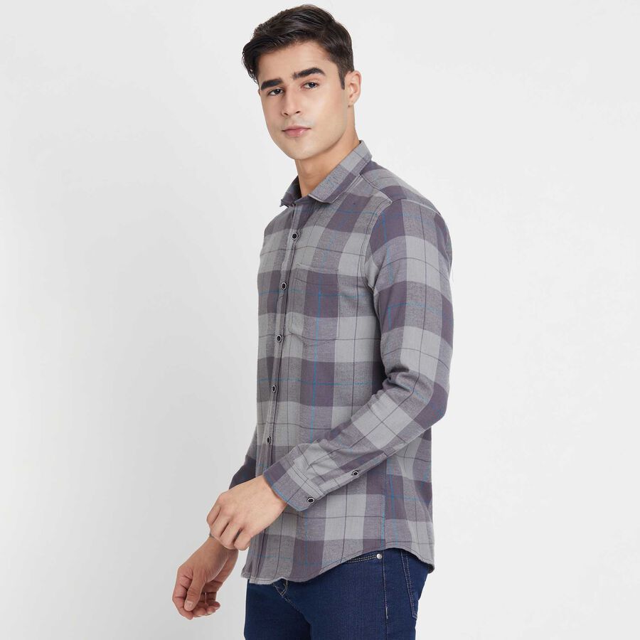 Checks Casual Shirt, Light Grey, large image number null
