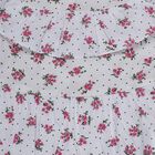 Girls' White Floral Printed Ruffle Neck Cotton Frock, ऑफ व्हाइट, small