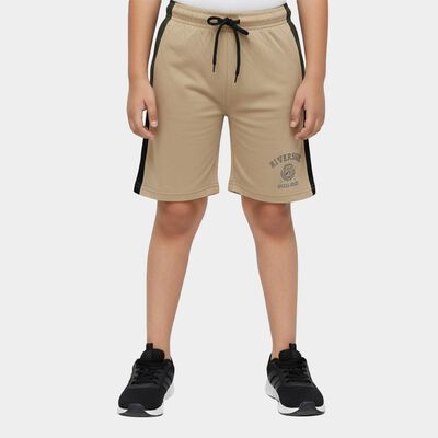 Boys' Beige Regular Fit Graphic Printed Bermuda Shorts