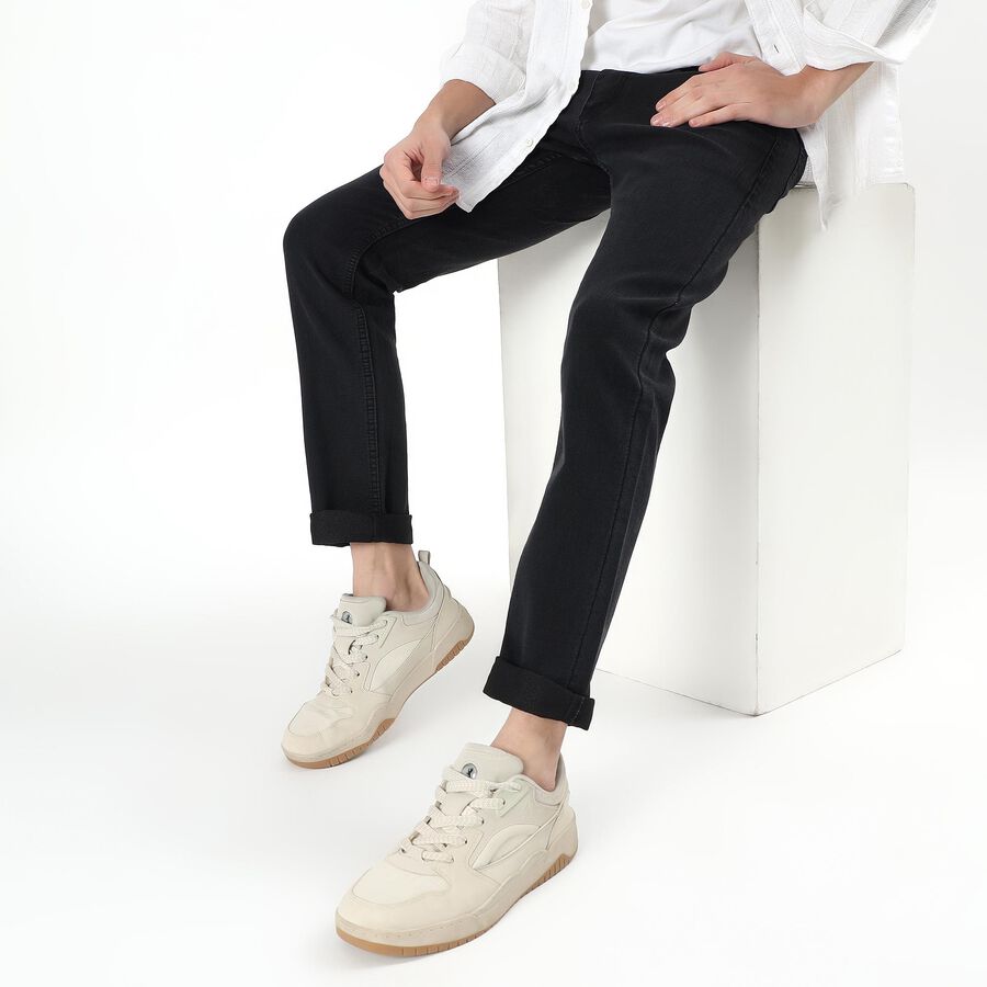 Men's Dark Grey Slim Fit Jeans, गहरा ग्रे, large