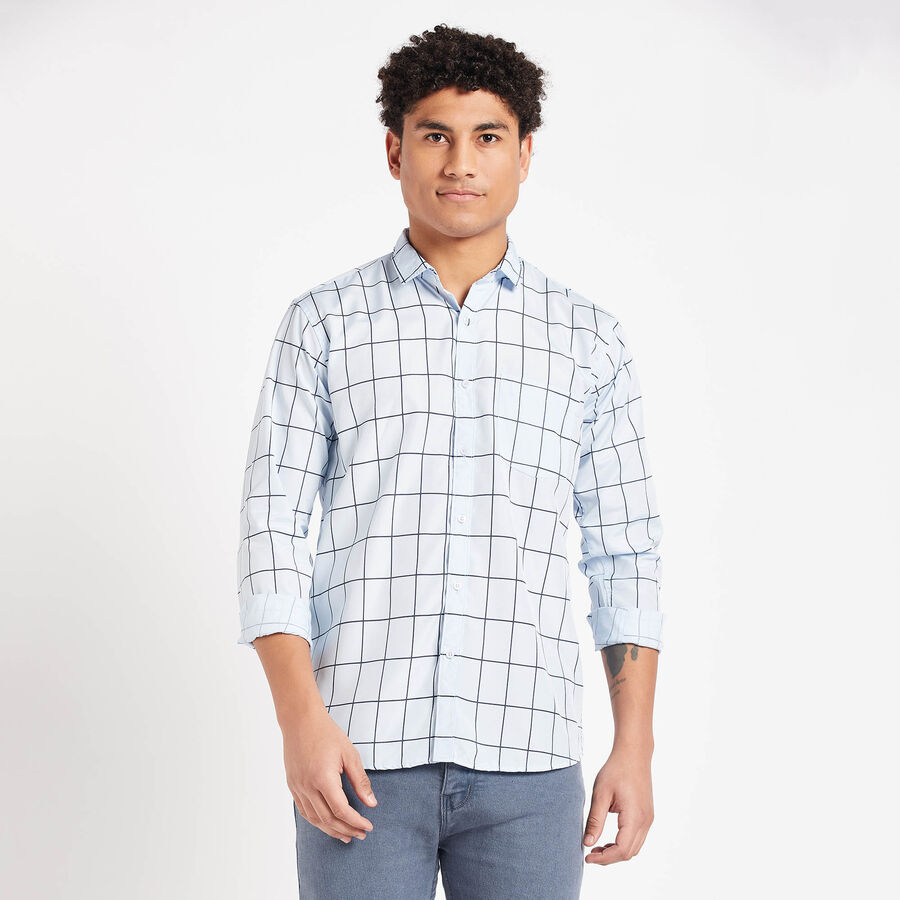 Checks Casual Shirt, हल्का नीला, large image number null