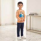 Boys Orange Crew Neck Regular T-Shirt, नारंगी, small