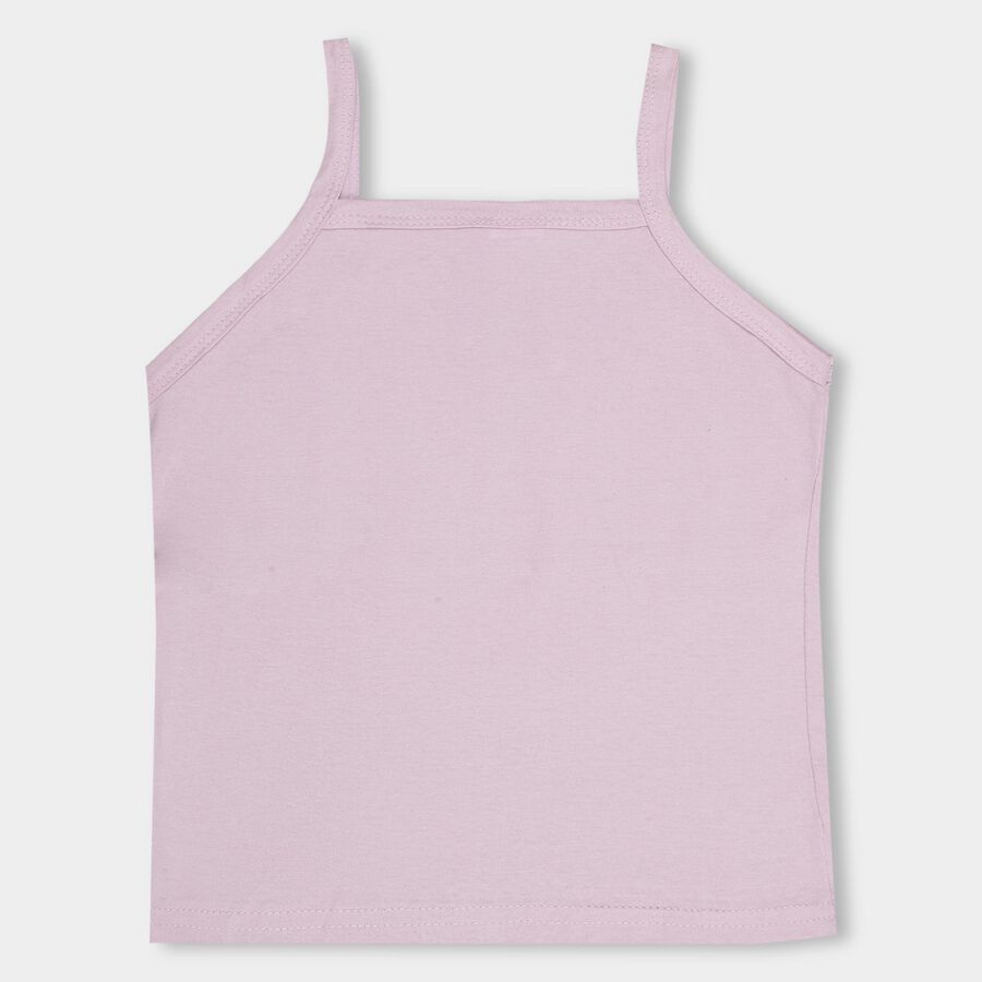 Girls' Soft Lavender Purple and Pale Peach Cotton Spaghetti Neck Casual Camisole Set, Lilac, large image number null
