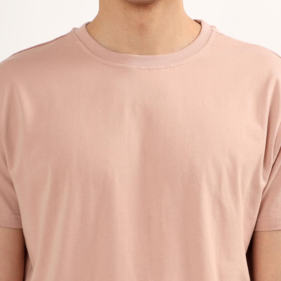 Men's 100% Cotton Round Neck Half Sleeves T-Shirt , Light Pink, large image number null