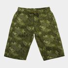 Boys' Olive Green Regular Fit Tropical Print Jamaican Shorts, Olive, small