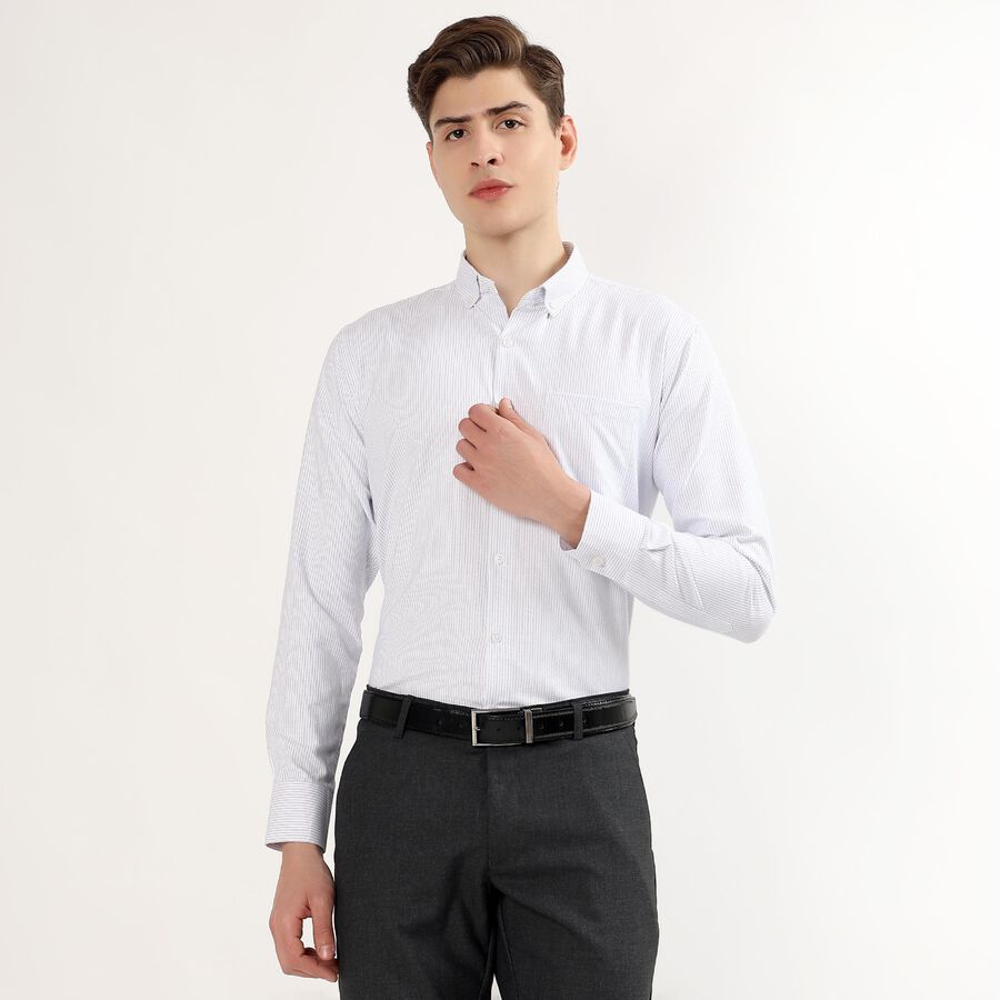 Men's Light Blue Button Down Classic Formal Shirt, Light Blue, large