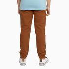 Boys' Rust Brown Regular Fit Elastic Waist Jogger Trousers, Brown, small image number null