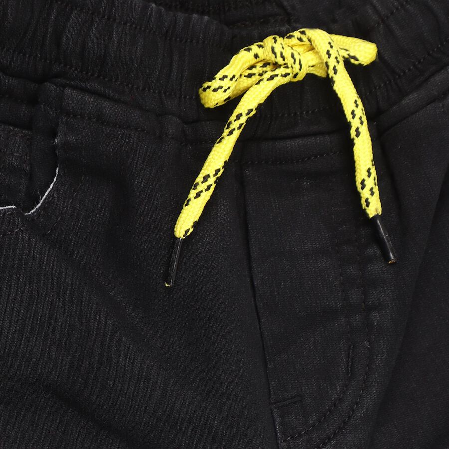 Boys' Jet Black Slim Fit Basic Wash Jeans, Black, large image number null
