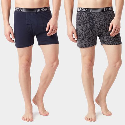 Men's Navy Blue Regular Fit Solid Trunks