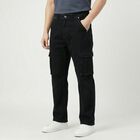 Men's Black Regular Fit Solid Jeans, Black, small