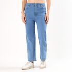 Women's Light Blue Straight Fit High-Rise Jeans, हल्का नीला, small image number null