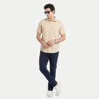 Men's Beige Cotton Regular Fit Casual Shirt, गहरा पीला, small