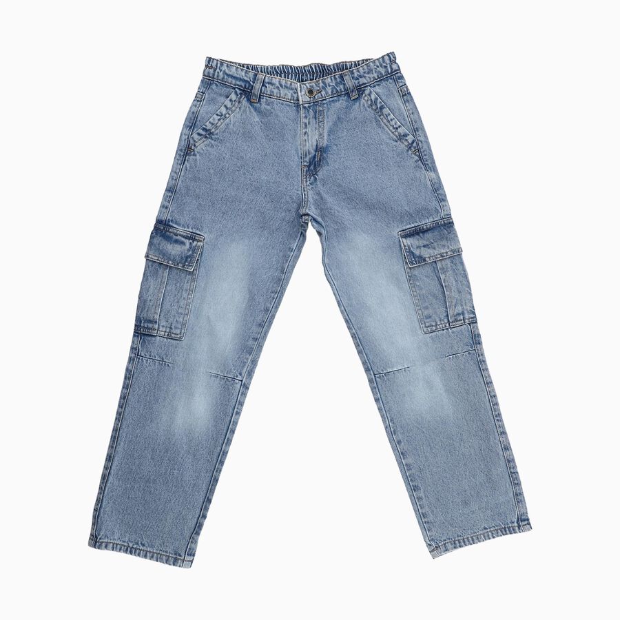 Boys' 100% Cotton Jeans, हल्का नीला, large image number null