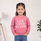 Girls Purple Crew Neck Pullover Sweatshirt, Purple, small
