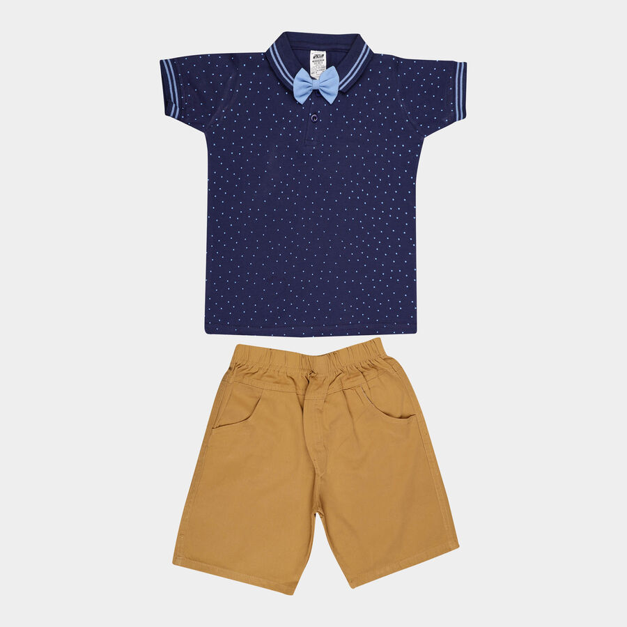Boys Cotton Baba Suit, Navy Blue, large image number null