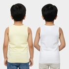 Boys' Multicolour Cotton Round Neck Minimalist Vest, पीला, small
