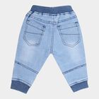 Infants Heavy Wash with Embroidery Rib Waist W Suspende Jogger Fit Jeans, Mid Blue, small image number null