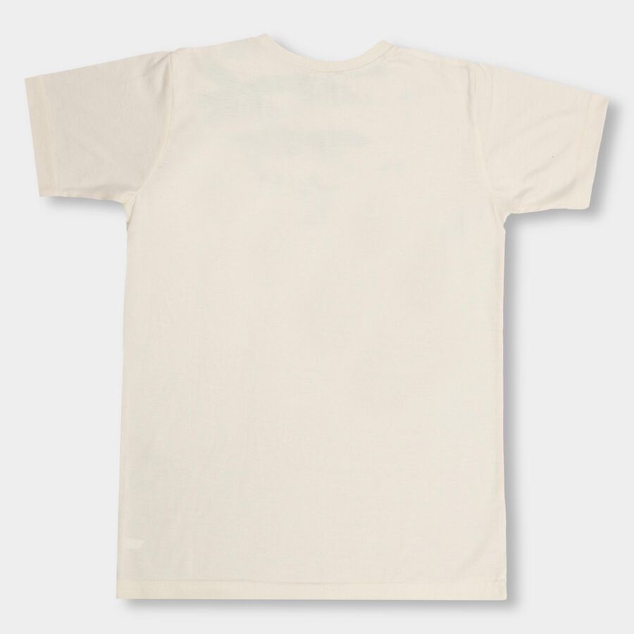 Boys' Half Sleeves T-Shirt , ऑफ व्हाइट, large image number null