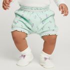 Infant Mint Green Regular Fit Floral Print Bloomers, हल्का हरा, small image number null