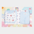 Infants Printed Cotton Baby Gift Set, Light Blue, small image number null