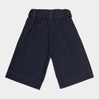 Girls Cotton Solid Capri, Navy Blue, small image number null
