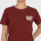 Women Rust Round Neck Regular T-Shirt, Rust, small
