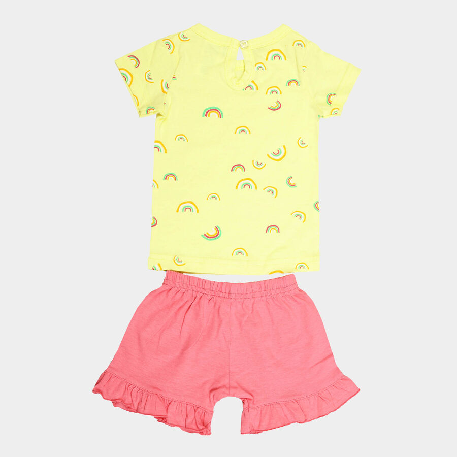 Infants Cotton Shorts Set, Yellow, large image number null