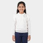 Girls White High Neck Regular Top, सफ़ेद, small