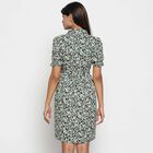 All Over Print Knee Length Dress, Dark Green, small image number null