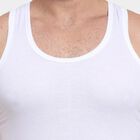 Men's 100% Cotton Vest , White, small