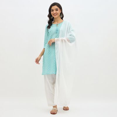 Women's Bright White Solid Dupatta