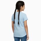 Girls Light Blue Round Neck Casual T-Shirt, हल्का नीला, small