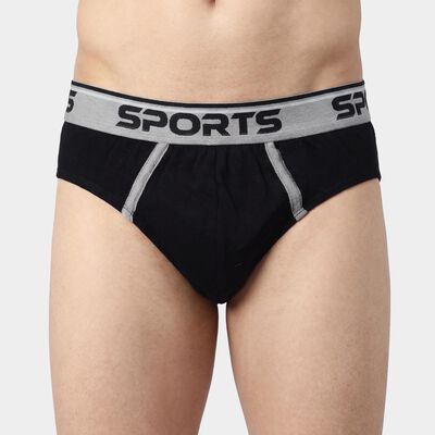 Men's Navy Blue Regular Fit Logo Waistband Briefs