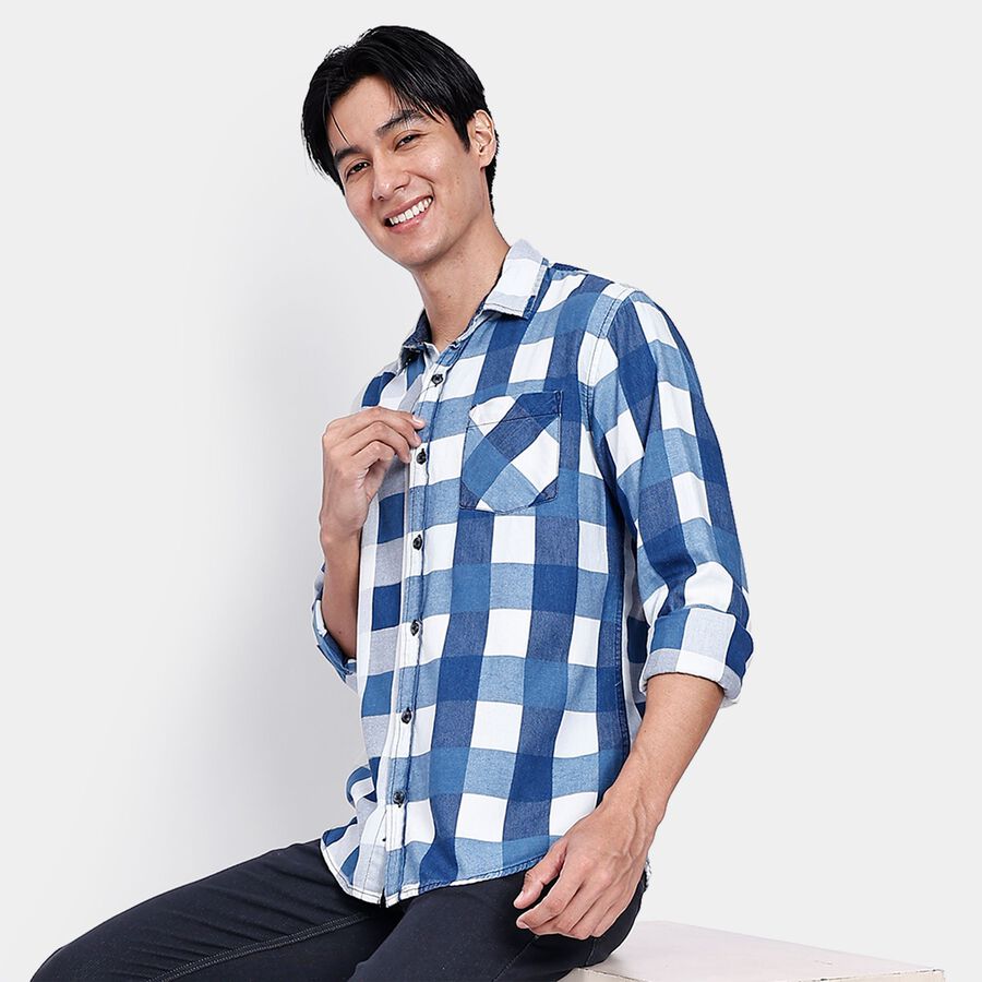 Men's 100% Cotton Casual Shirt, White, large image number null
