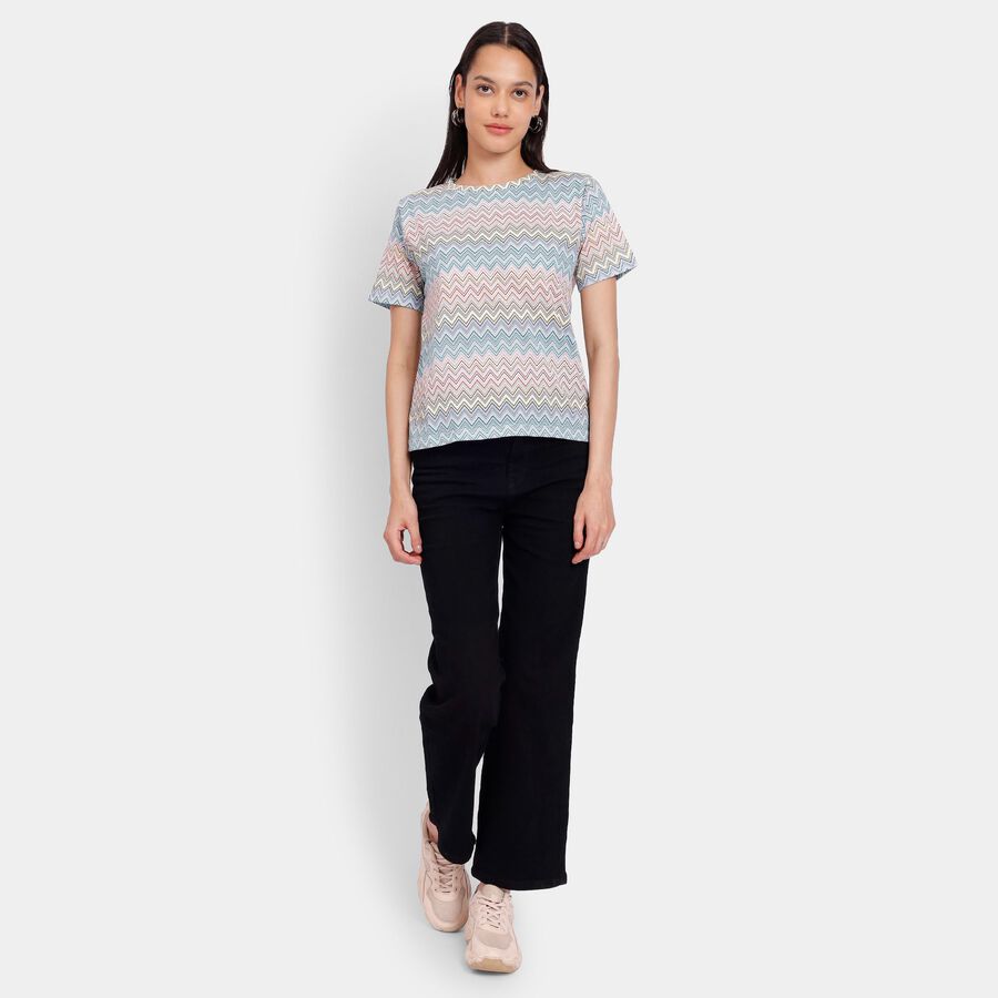 Ladies' Round Neck T-Shirt, हल्का हरा, large image number null