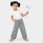 Girls' Grey Straight Fit Embroidered Jeans, Light Grey, small