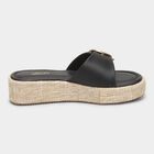 Women's Jet Black Buckle Strap Platform Sandals, Black, small image number null